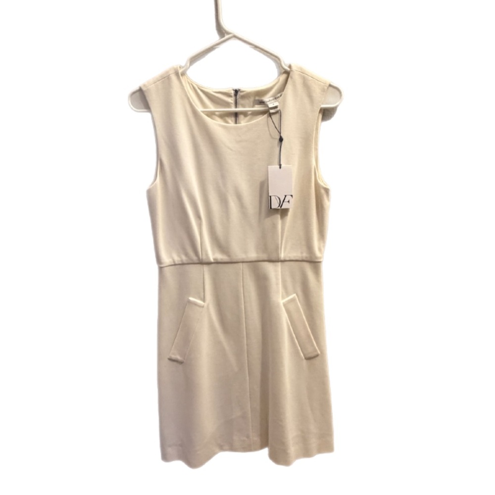 Diane Von Furstenberg Ivory Sleeveless Dress